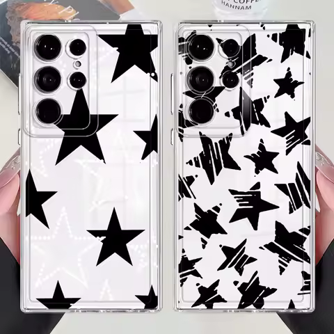 Soft Phone Cover Case for Samsung Galaxy S21 S22 FE S24 S23 Ultra S20 Plus Note 20 Ultra 10 S25 Edge Five Pointed Star