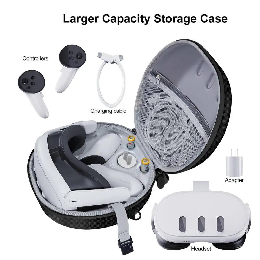 For Meta Quest 3 VR Headset Handles Carrying Case Portable Protective Shell VR Headset Storage Bag Travel Storage Box