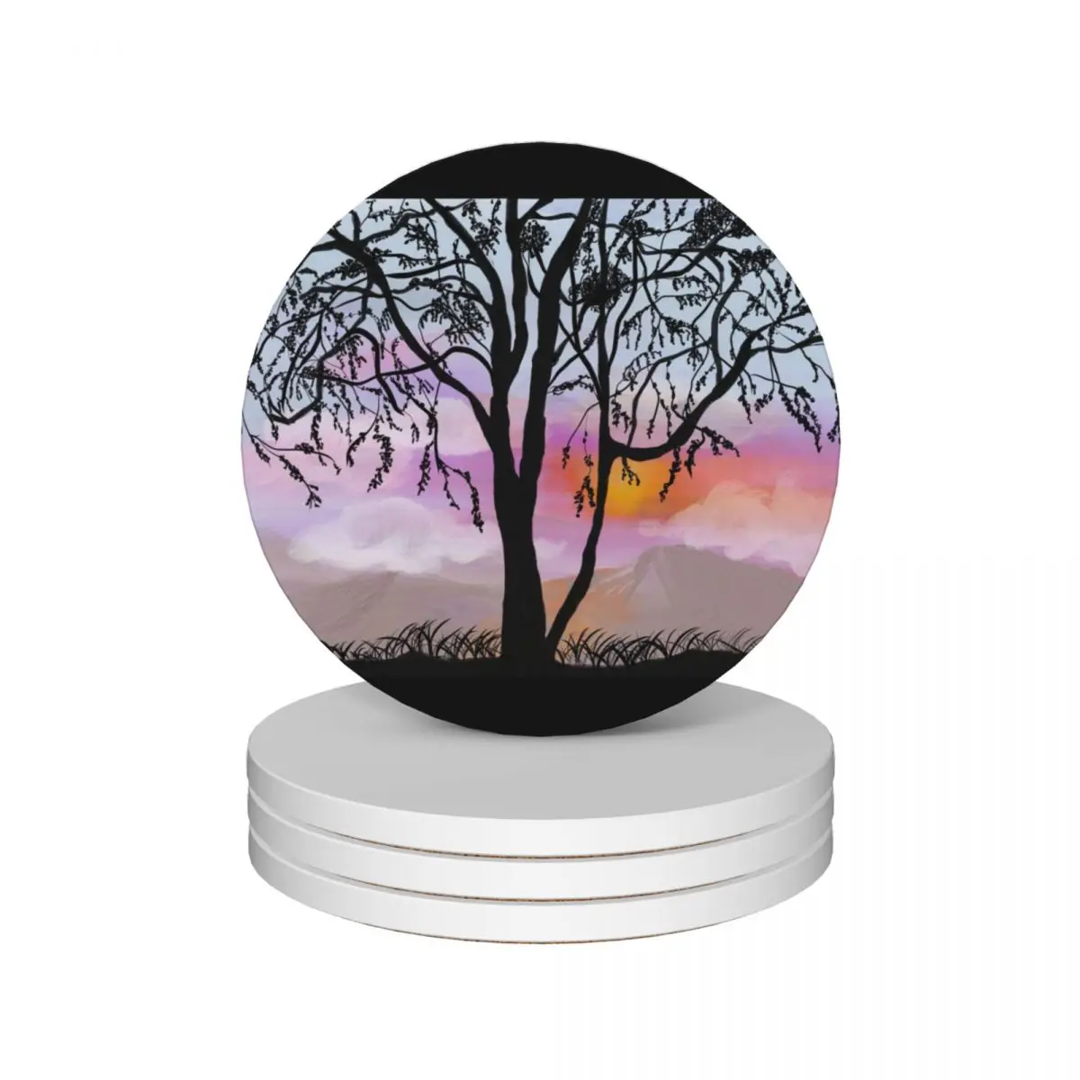 

SB Sunset Ceramic Coasters (Set of 4) bulk for coffee mugs christmas tea Coasters