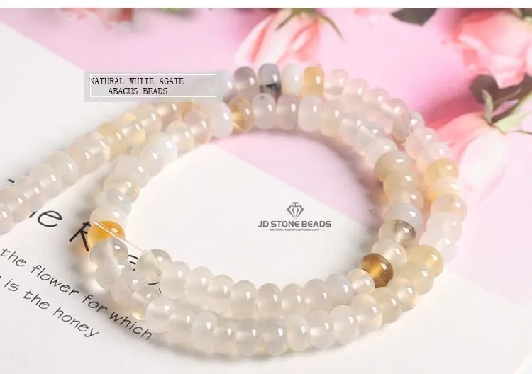 8x5mm Naturstein Gelbes Tigerauge Rosa Quarz Flache Abakusperle Lose Zwischenperle für Schmuckherstellung DIY Halskette Armband – Detail 8