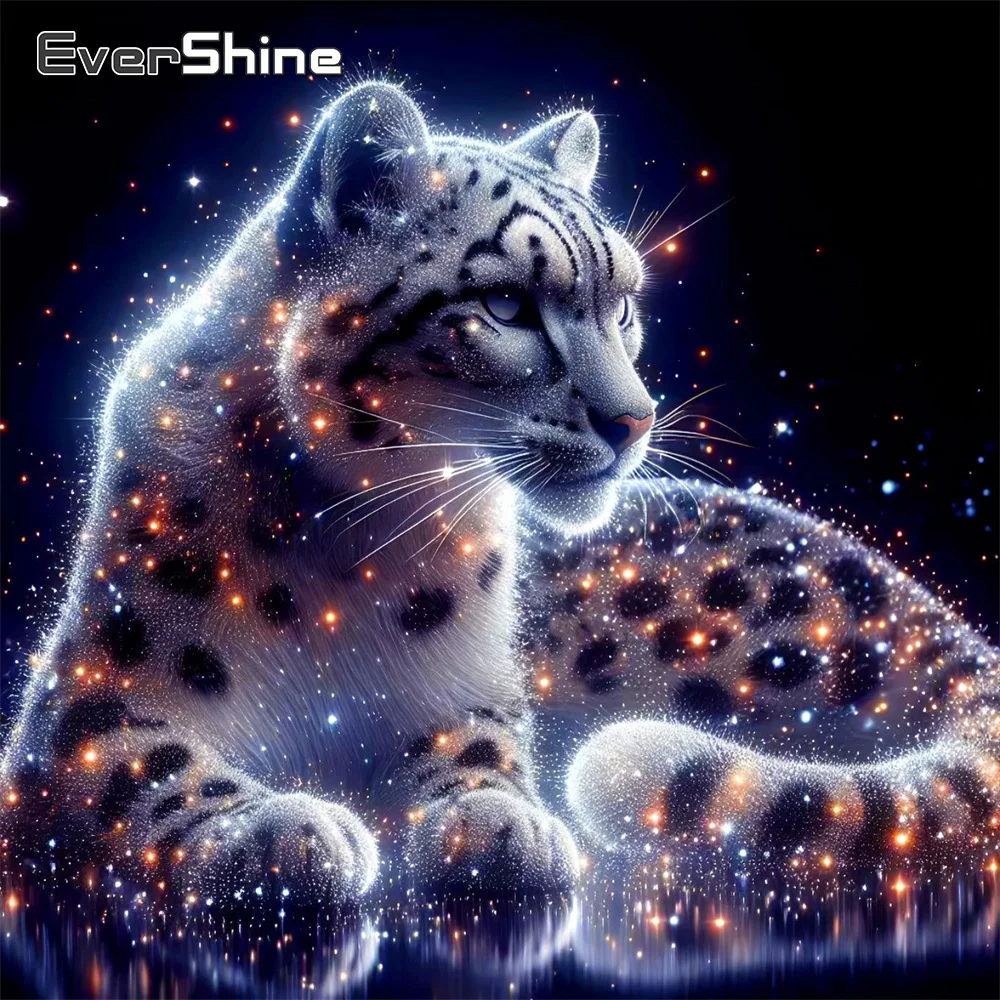 EverShine Diamant-Stickerei Leopard Vollflächiges Quadratisches Gemälde Tier-Strass-Bild Diamant-Mosaik Heimdekoration