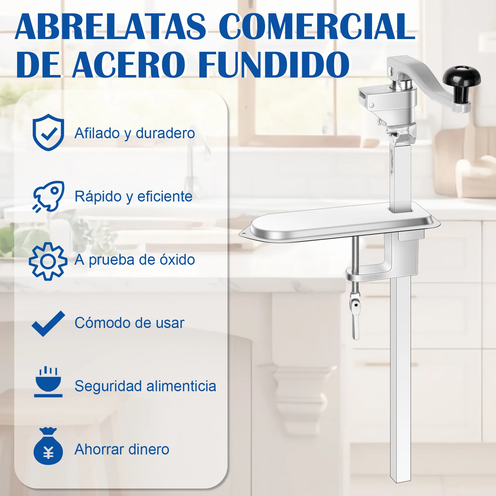 Apriscatole commerciale per impieghi gravosi per lattine #10, apriscatole manuale compatibile con apriscatole industriale con acciaio placcato B