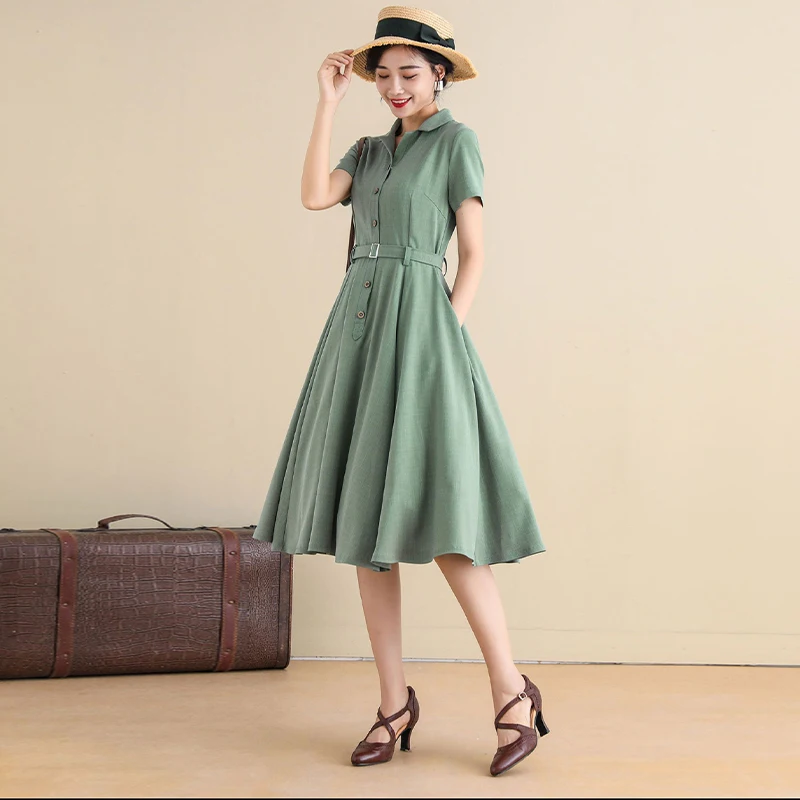 

2026 New Arrival: Summer Three-Color Linen Blend Blazer-Lapel Dress – Trendy Slim-Fit Mini, Versatile & Breathable