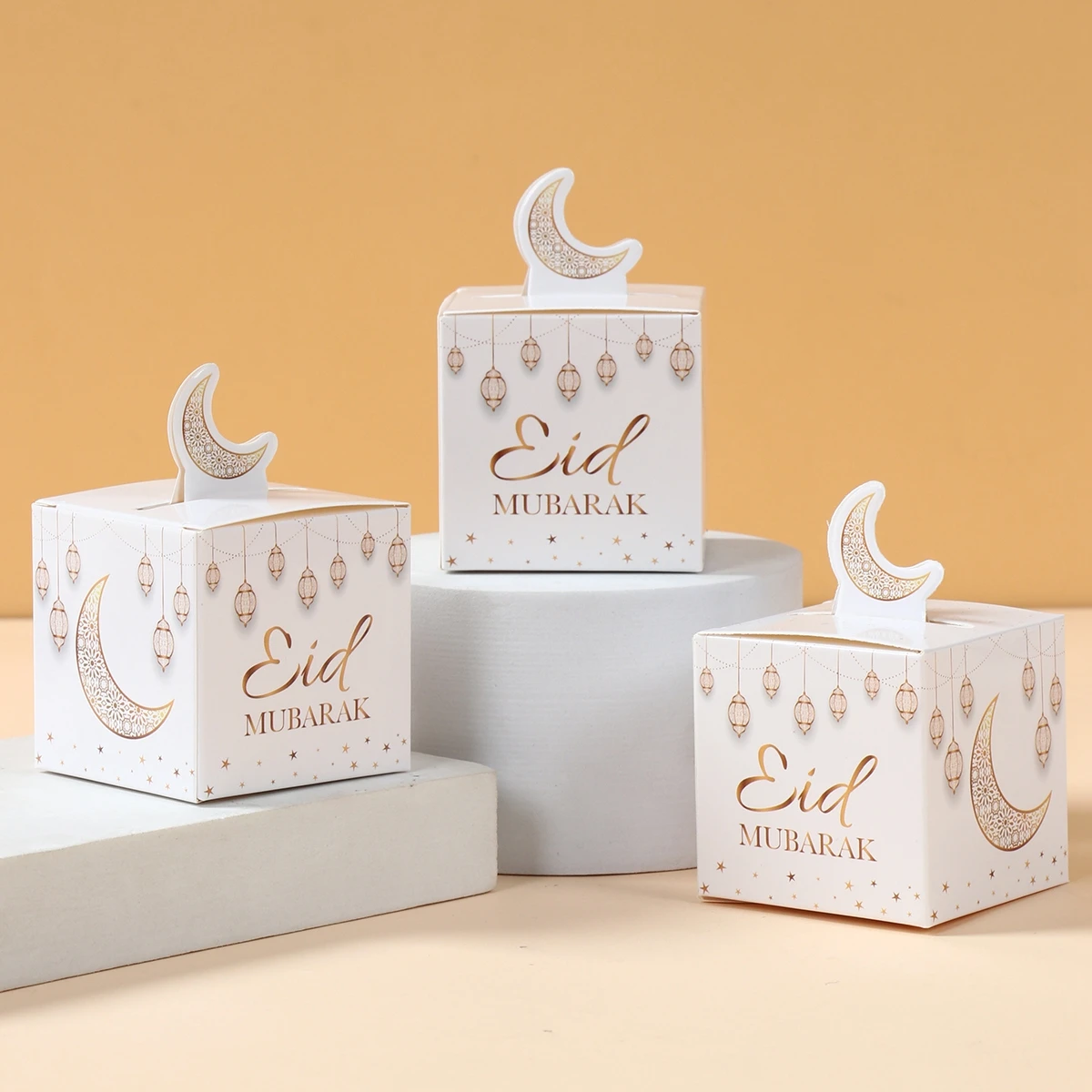 Eid Mubarak Moon Star Paper Gift Box Ramadan Kareem Decoration For Home 2025 Islamic Muslim Party Supplies Favor Eid Al Adha