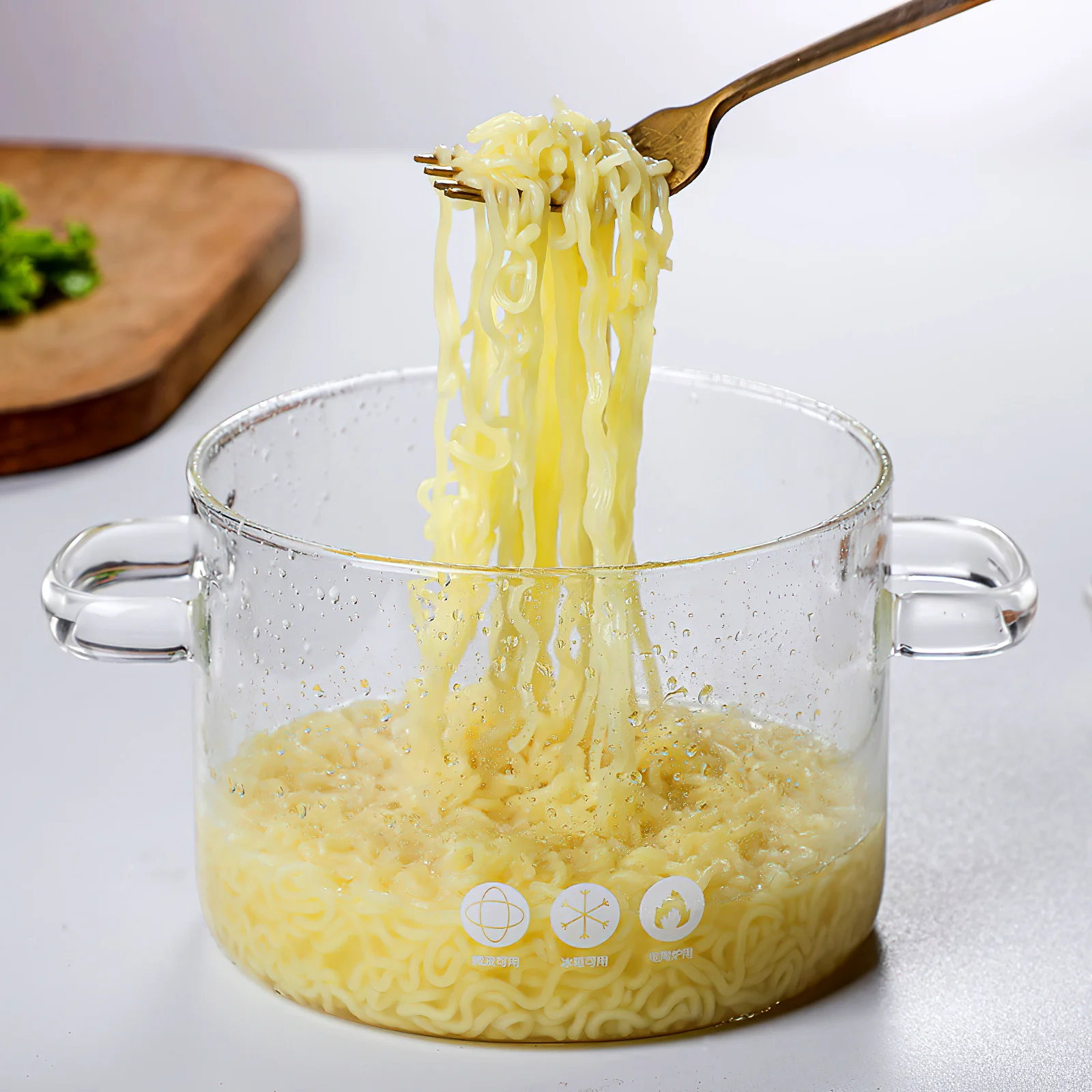 

Stockpot High Borosilicate 1500ml Elk Style Lid Transparent Glass Stew Pot Home Kitchen Cookware Heat Resistant