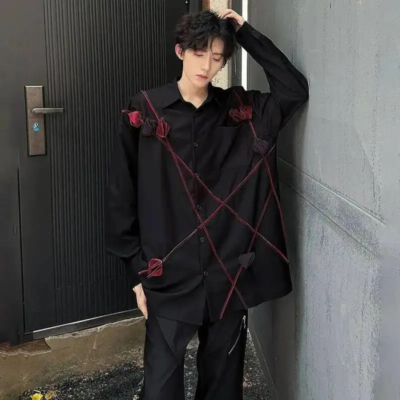 LUZHEN Autumn Men Three-dimensional Shirts Patchwork Sleeve Long Personalized 2026 New Original Loose Casual Male Clothes JY8886
