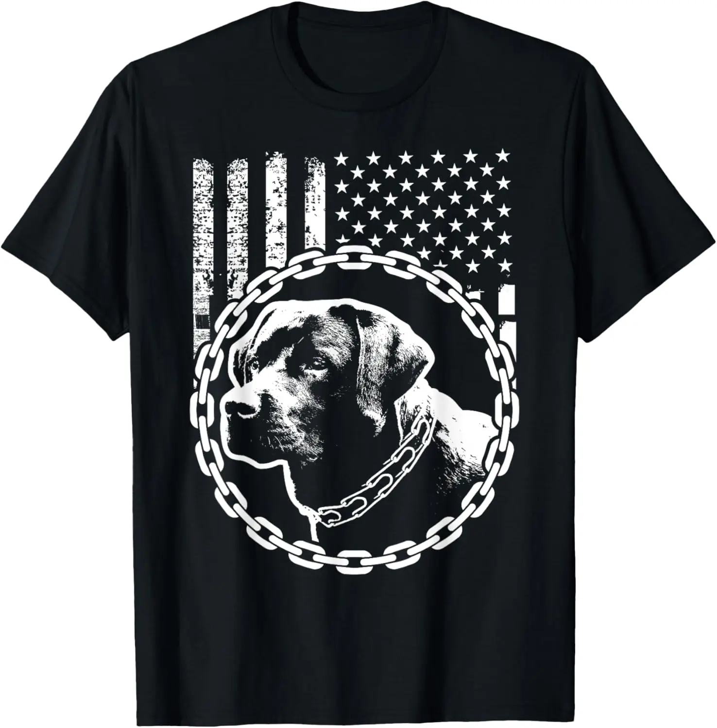 Patriotic USA Flag Black Labrador gift for Lab Owners T-Shirt