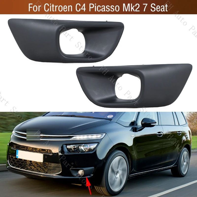 Capa de Luz de Neblina para Para-choque Dianteiro do Carro, Estrutura de Grade, Tampa, Bezel, Capô para Citroen C4 Picasso MK2 7 Lugares 9801674480 9801674680