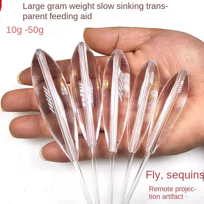 Acrílico transparente flutuador pesca, 5pcs, 10-50g, afundando bobina, para a pesca com mosca