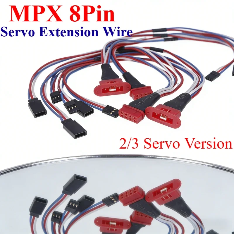 MPX 2/3 Wires 8Pin Servo Extension Plug Golden Plated Connector Multi-Wires Male Female For RC Model Fixwing Glider Airplanes