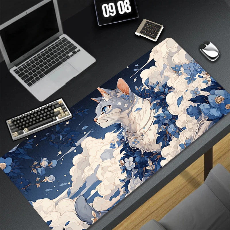 Pattern Game Cute Mousepad Pad Rubber Mouse Mat Desk Gaming Non Slip Table Mat PC Gamer Cabinet Mousepad Flower Cat Keyboard Pad