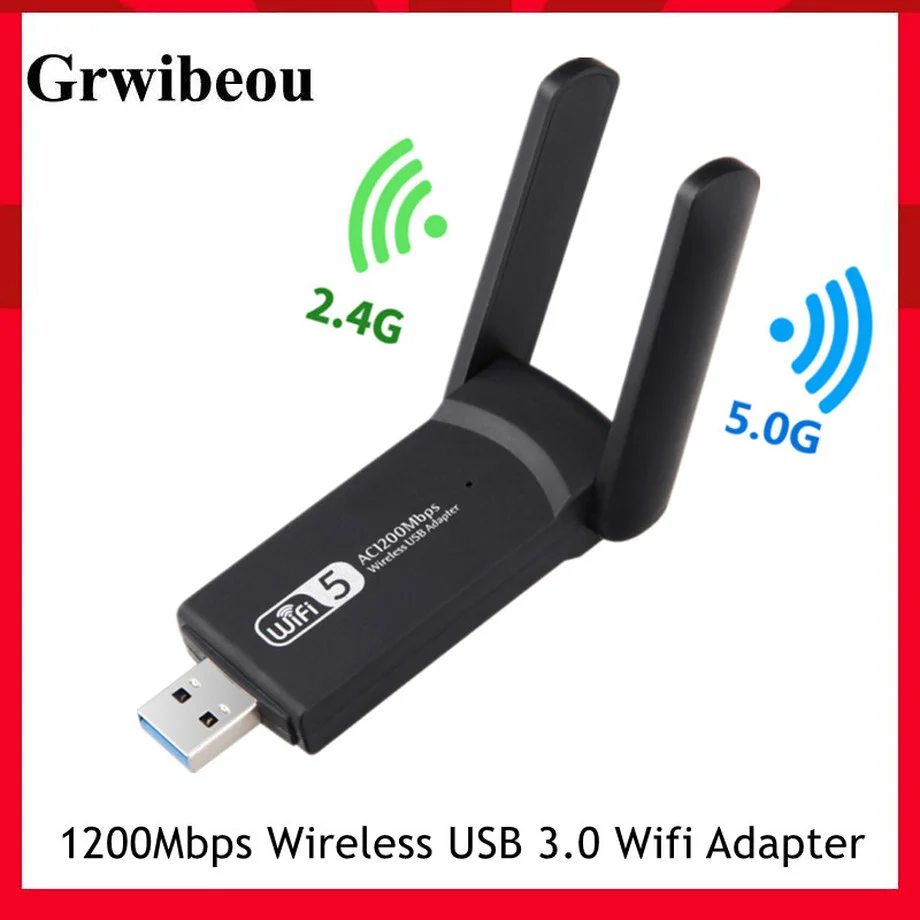

Беспроводной адаптер Wi-Fi Grwibeou, 3,0 Мбит/с, 2,4 ГГц, 5 ГГц, 802.11AC, RTL8812BU
