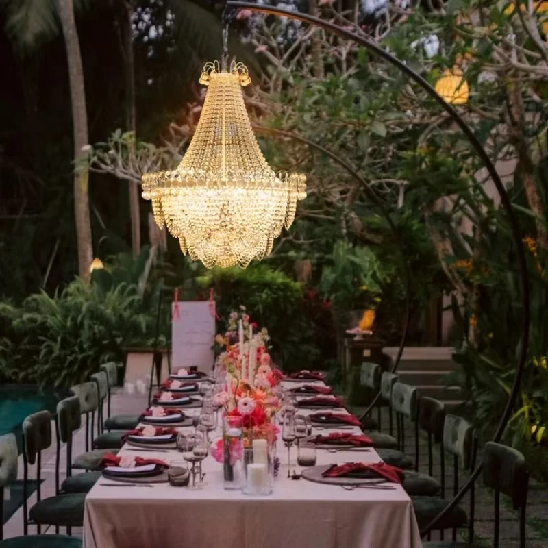 

Outdoor Wedding Backdrop Wall Decoration Chandelier Pendant Iron Stand for Stage Walkway Table Beside Rack Customized Prop Frame