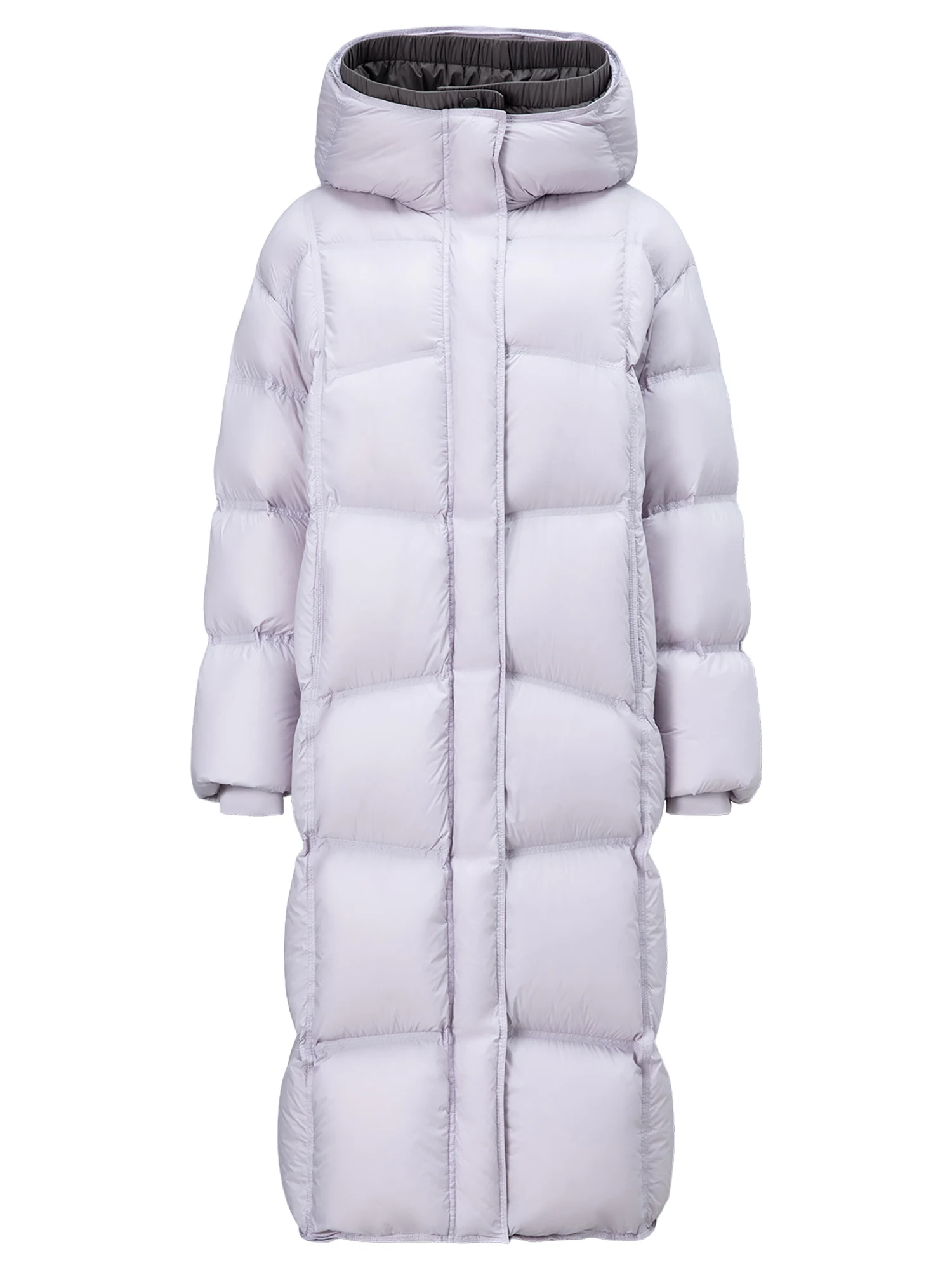 FSLE 2026 Winter Women Long Hooded Bread Puffer Downcoat Jacket Color Block Warm Quilted Down Coat Streetwear Thick Outdoor Coat