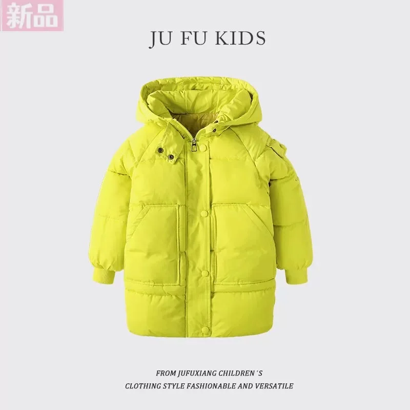 2026 Winter Kids Coats Cotton Coats Boy Girls Medium-length Cotton Coats Children Winter Clothes Thickened and Warm 3-14Y ears