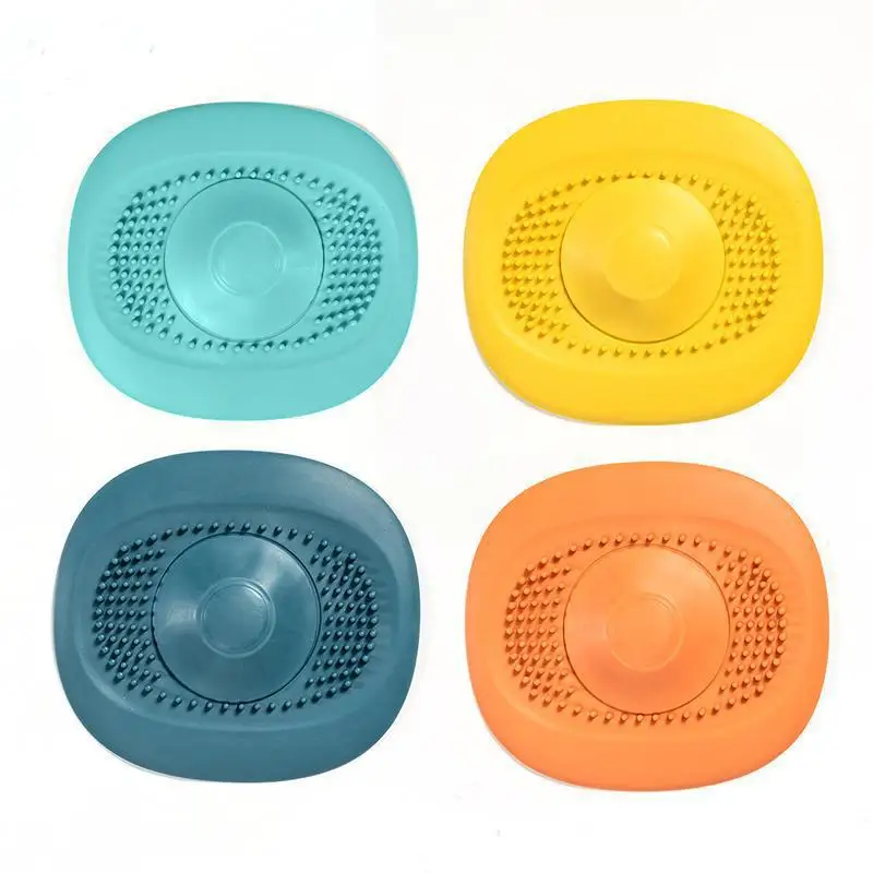 Splash Proof Kitchen Sink Strainer Push To Seal Square Drain Cover Block Odors Anti Clog Easy Clean Bathroom Essentials