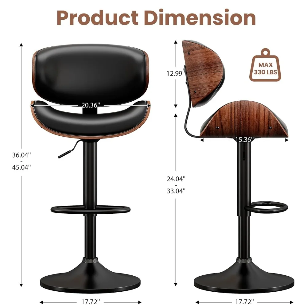 Taburetes de bar modernos de lino con respaldo y brazos para barra de cocina, juego de 3 de 26 pulgadas, personalizables