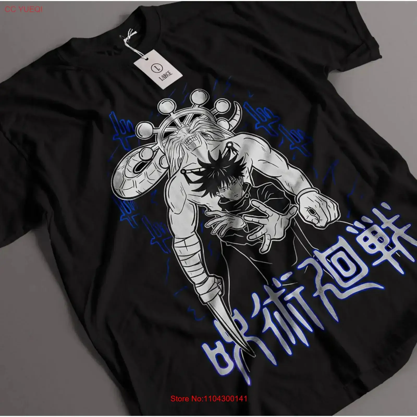Anime Jujutsu Kaisen Megumi Fushiguro Mahoraga Black T Shirt Size S 5XL vintage Washed graphic Top For Everyday Wear fashion