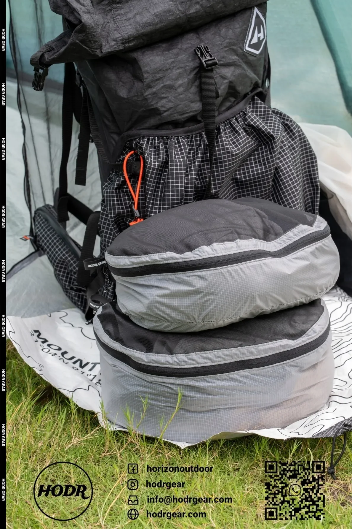 [HODRGEAR] Mesh Pack Pod Rucksack-Organizer mit Sichtbarer Netzoberseite Enthält Polycro Rucksack-Innenauskleidung für Ultraleichte Packungsorganisation – Detail 17