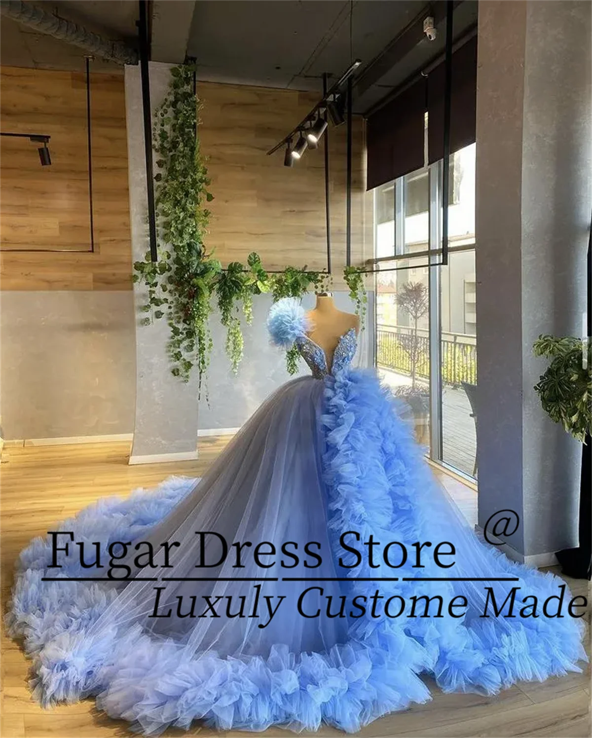

Elegant Blue Princess Quinceanera Dress V Neck Glitter Sequins Beading Flowers Party Sweet 16 Gown Vestidos De 15 Años