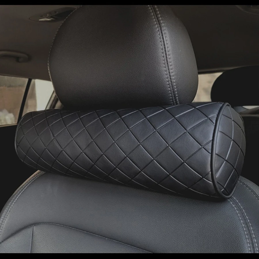1 pièce d'oreiller cervical en mousse à mémoire de forme pour voiture, coussin de voyage cylindrique pour appui-tête, offrant confort et soulagement de la douleur.