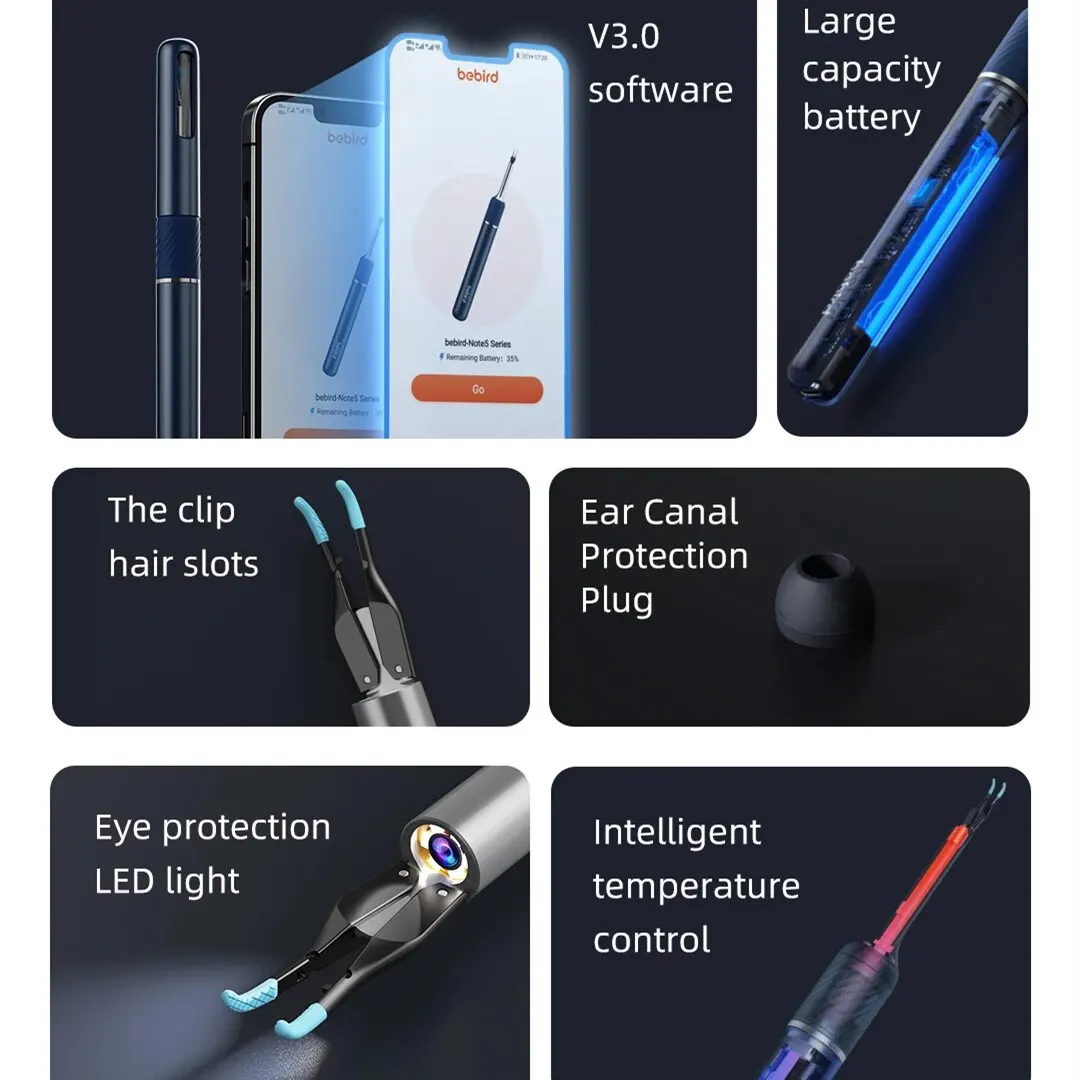 Bebird Note5 Ear Cleaner Smart Visual Ear Wax Removal Sticks Endoscope High Precision Earpick Camera Otoscope Personal Care