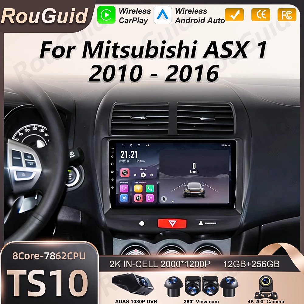 

Автомагнитола Android 16 Carplay для Mitsubishi ASX 1 2010-2016, мультимедийный видеоплеер, GPS-навигация, Bluetooth, Wi-Fi, стереосистема
