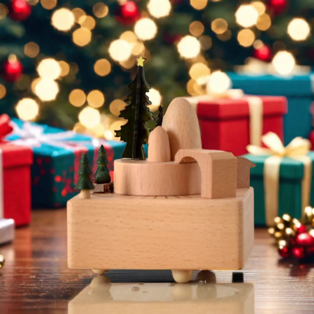 

New Arrival Handmade Wooden Music Box For Holiday Presents