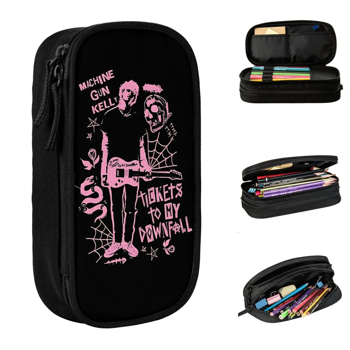 

Large Capacity Pencil Case MGK Lost Americana Tour Office Supplies Double Layer Pencil Box Girl Make Up Bag Suprise Gift