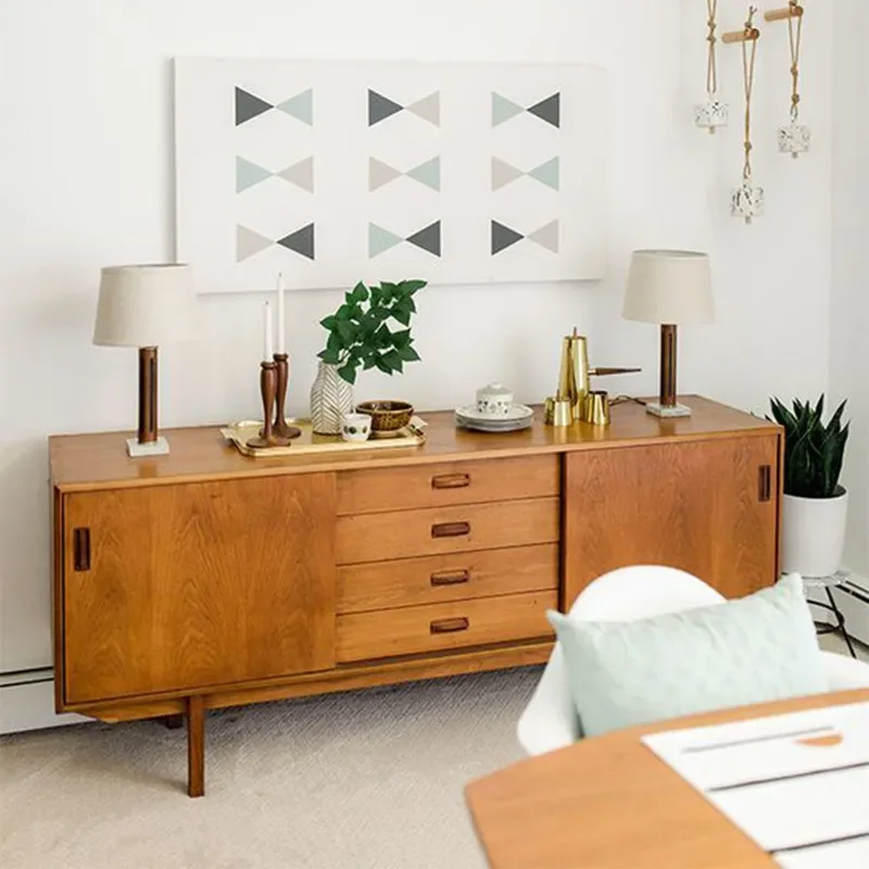 Nordic solid wood retro replica cherry wood black walnut