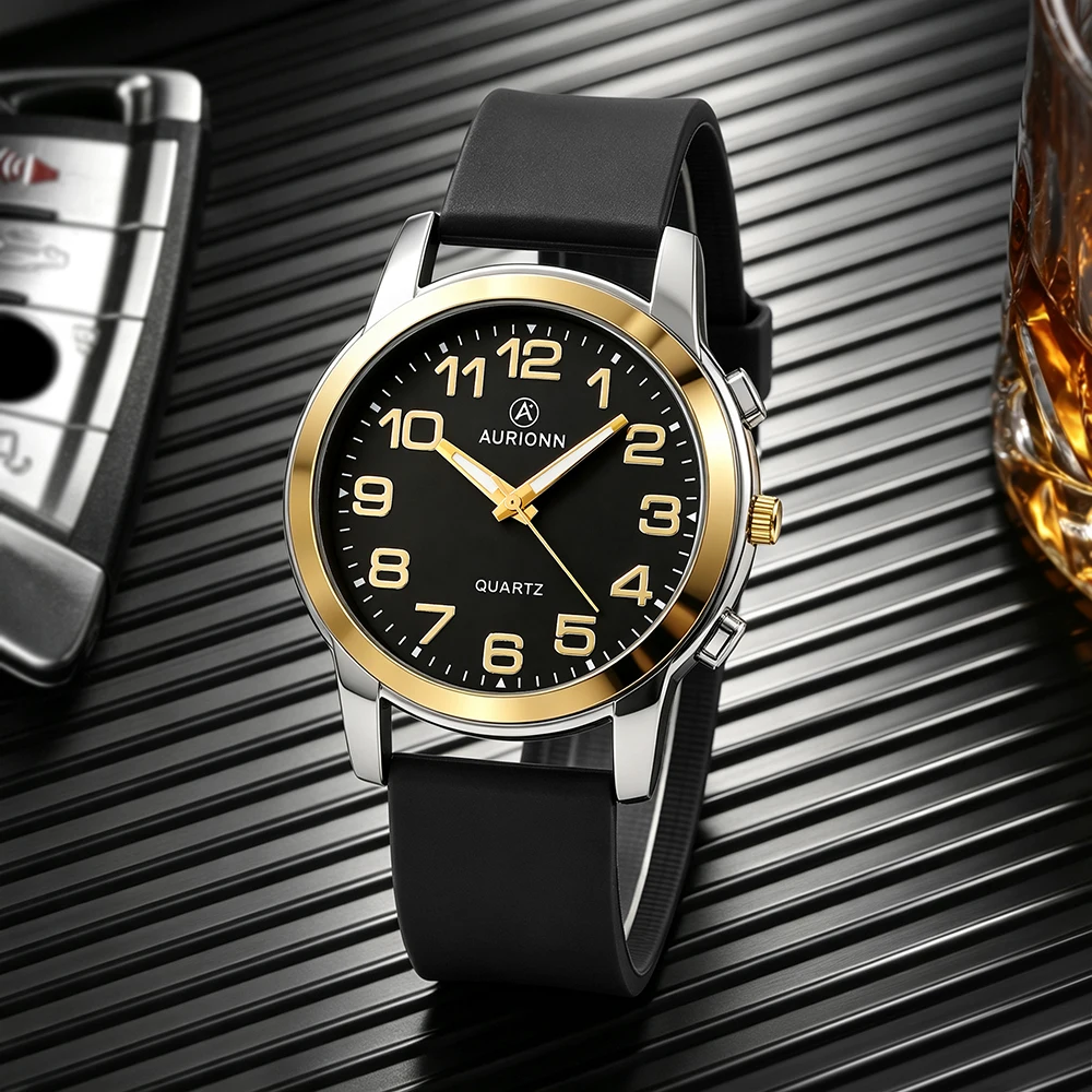 1-piece men's watch, casual and elegant, suitable as a gift for family members, no box included