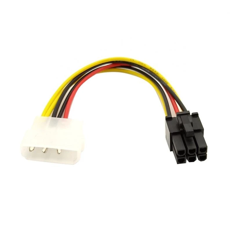 

2PCS 4-Pin to 6-Pin Adapter Cable Molex LP4 4PIns PCI for Express PCI-E to 6Pin