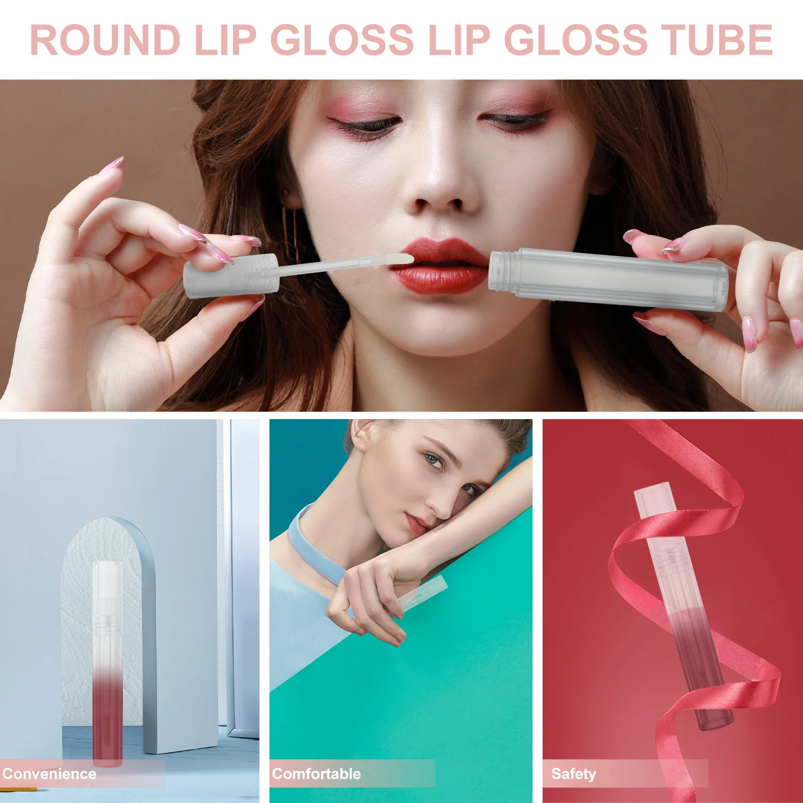 10pcs Lip Gloss Tube Clear Empty Bottles Small Light Hygienic Durable Refillable Lip Gloss Container DIY Professional Makeup
