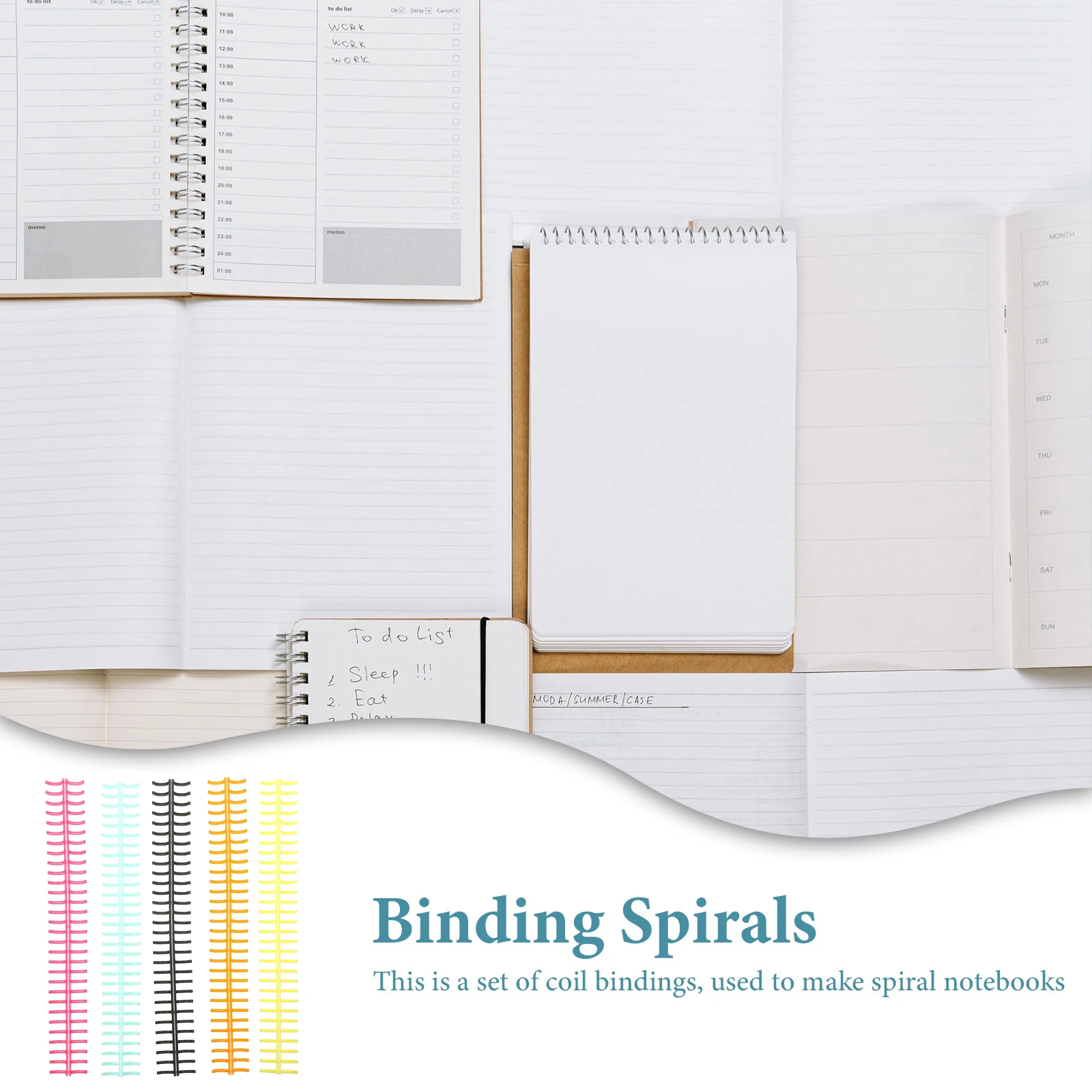 

11pcs Loose-Leaf Hinges Binding Coils For Diy Book Making Segmented Binder Flexible Spiral Plastic Bindings Office Stationery