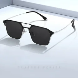 Men with Degree Driving Special Vintage Sun Eyewear Half Frame Myopia Glasses Sunglasses Anti Strong Light Anti UV Sunglass Gg