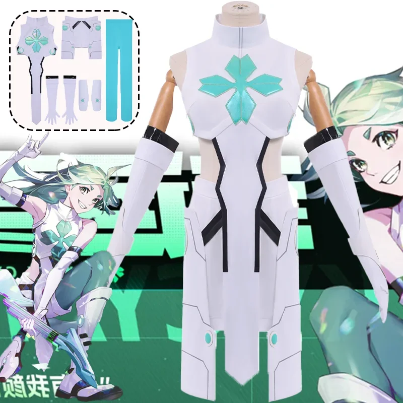 

CosplayAnime TO BE HERO X LUCKY CYAN Cosplay Costume White Suit Halloween Party Role Play Clothing Comic Con Uniform Set Adult W