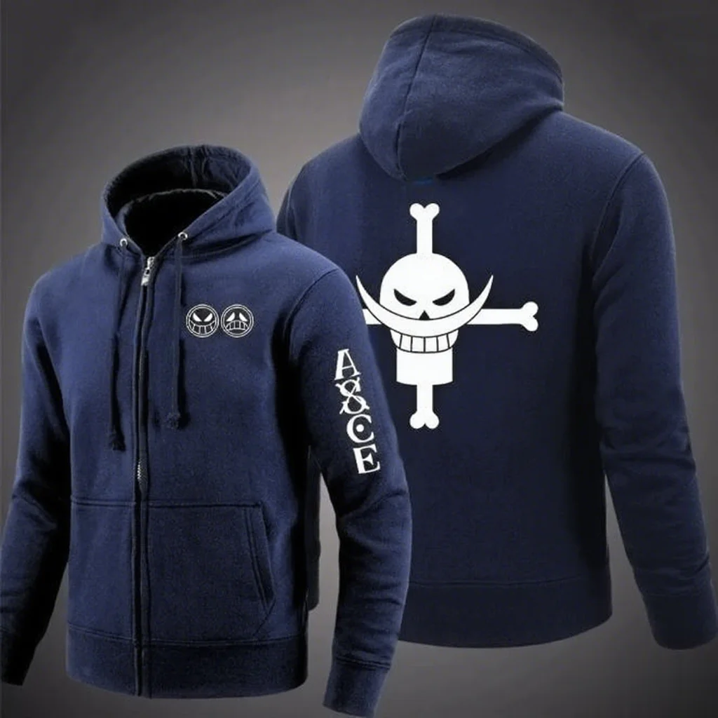 

Unisex One Piece Zipper Hoodie Jacket Men Women Anime Print Pullover Sweatshirt Casual Streetwear Spring Autumn Fashion Y2k Tops