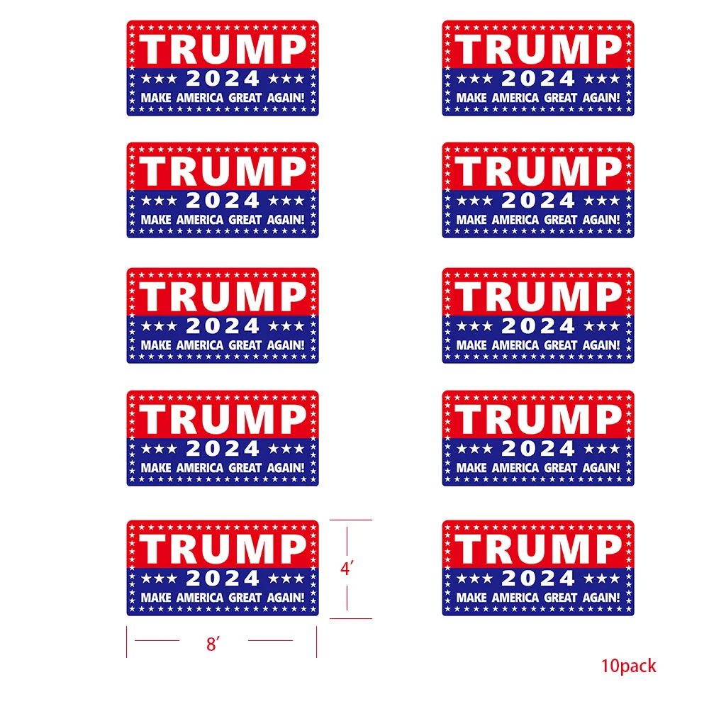 Imagem -02 - Big Trump Letters Adesivos para Carro Decalque Bumper Tornar a América Grande Novamente 2024 em x em Pacote de 10