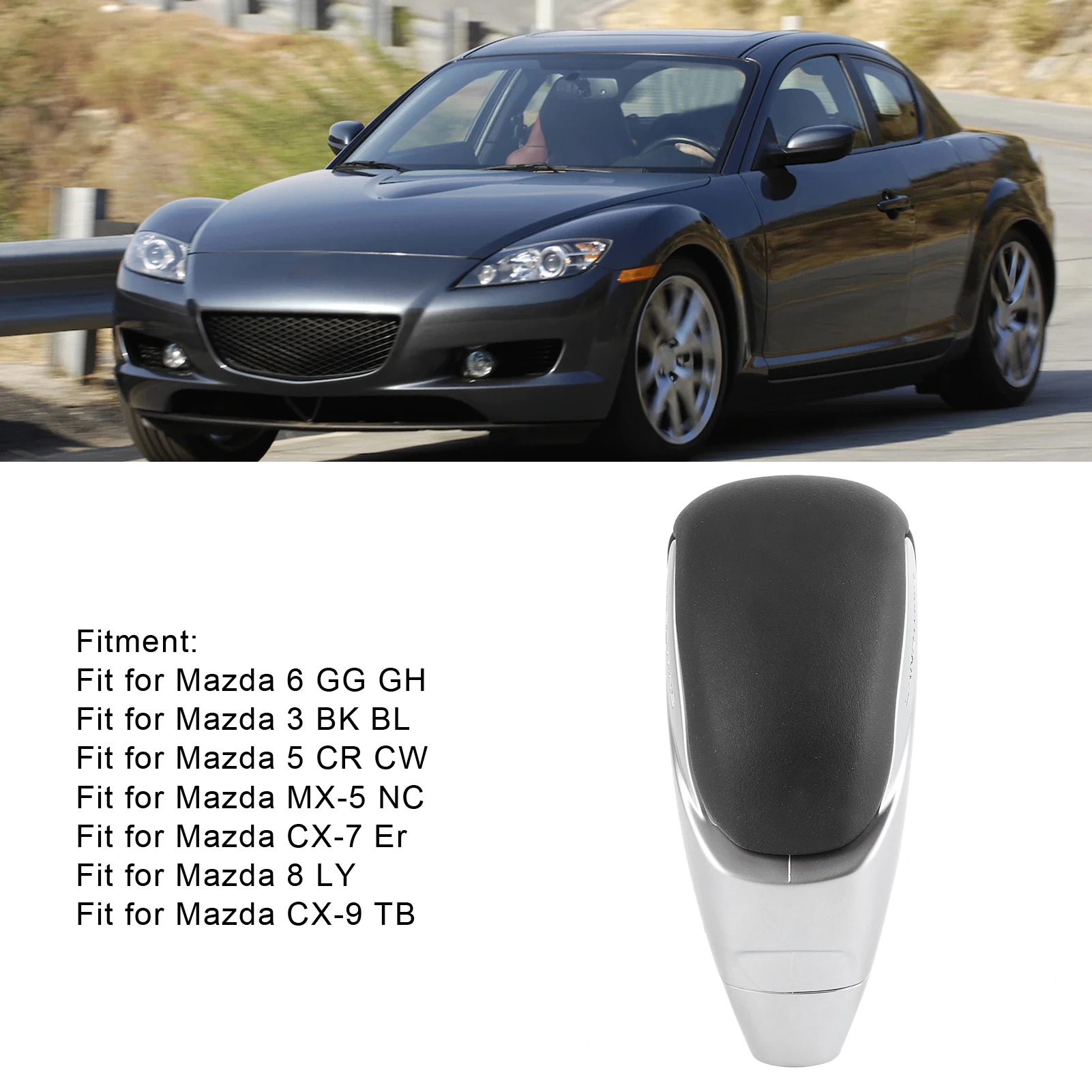 Auto Shift Knob Car Gear Shift Knob Automatic  Replacement Fit for  6  GH/3 BK BL Gear Shift Stick Shift Knob