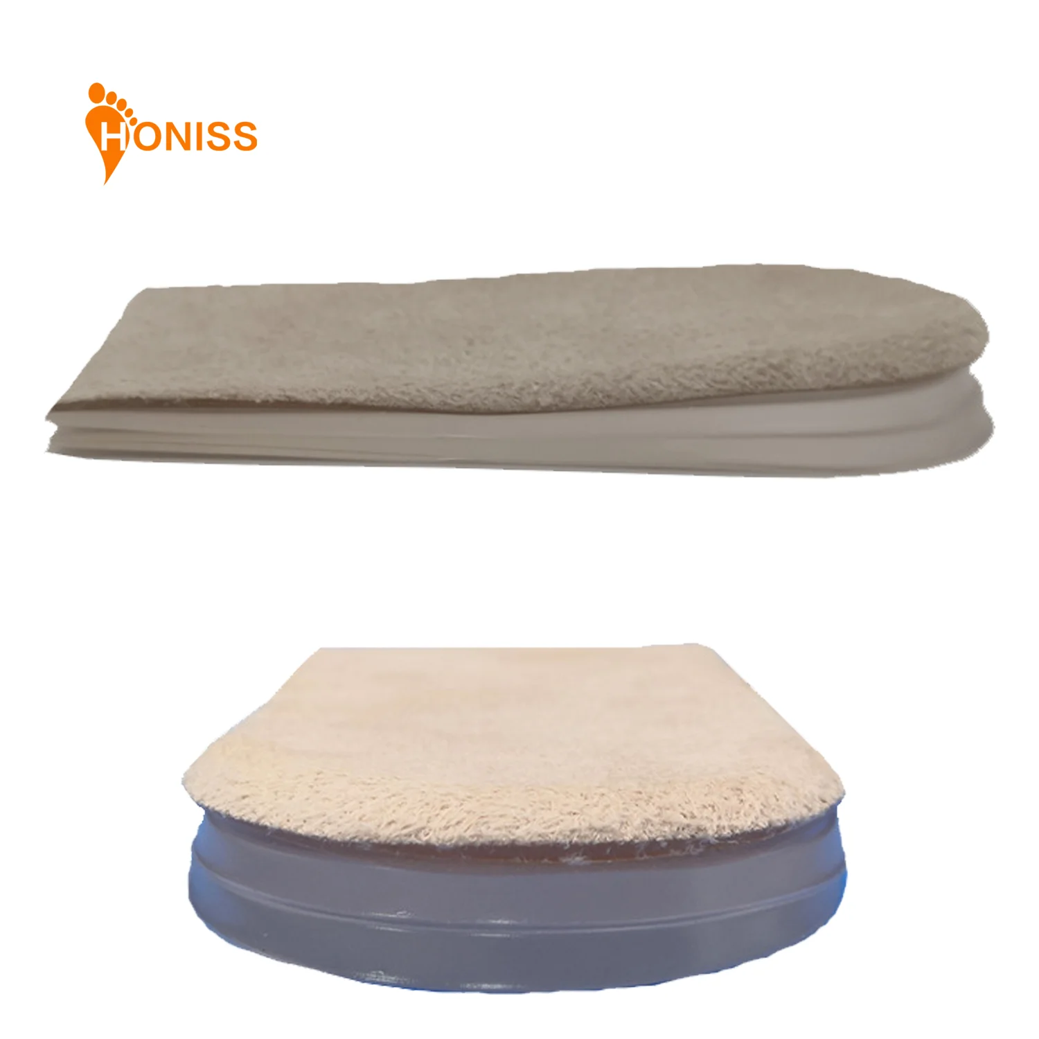 HONISS Multi-layer Gel Heightening Insole, Removable Silicone Heel Pad, Comfortable Fit, Anti-shock and Pressure-reducing Shoes