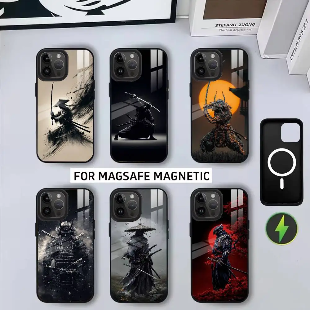 

S-Samurai Art B-Bushido-es Phone Case For iPhone17,16,15,14,13,12,11 Plus,Pro Magnetic with Magsafe Wireless Charging