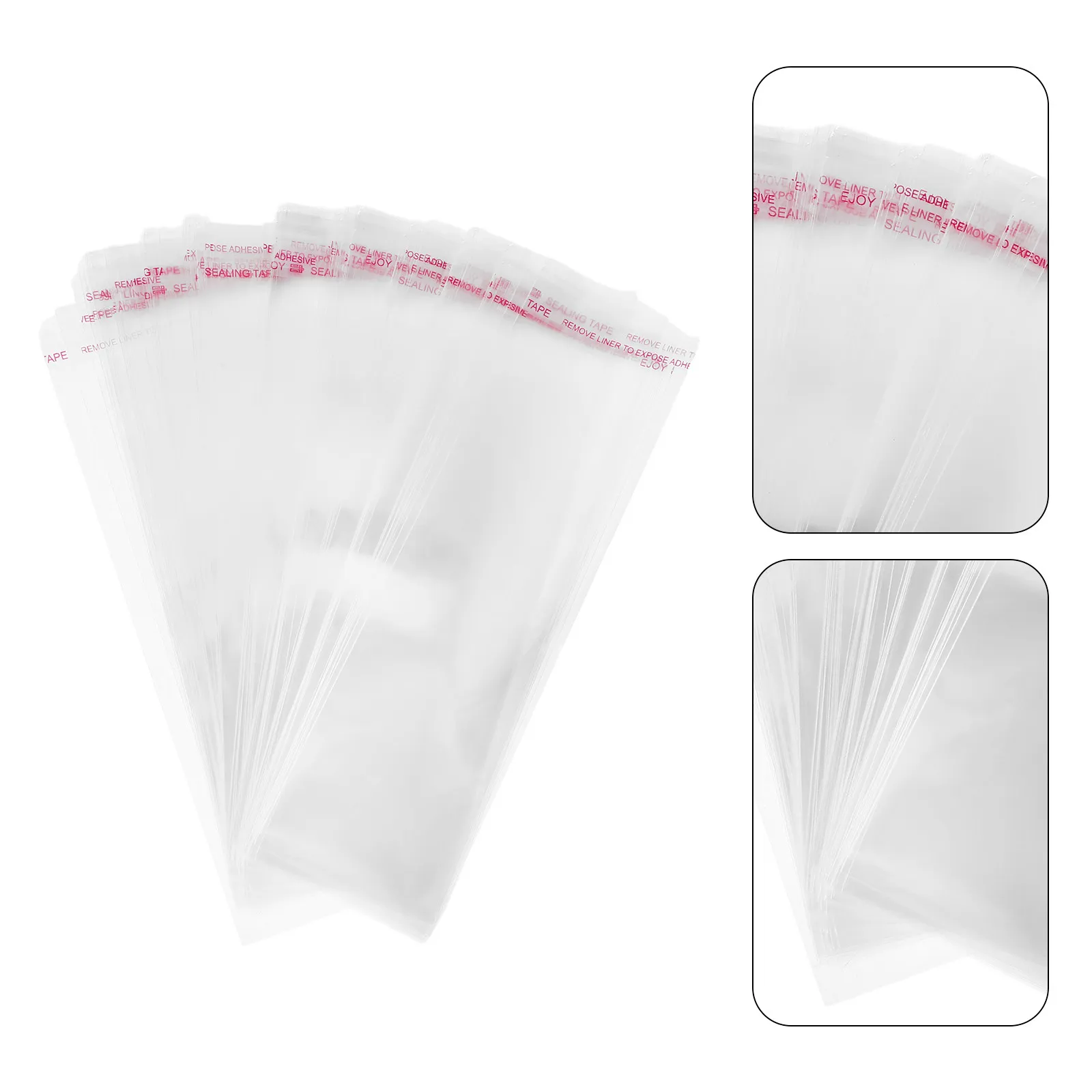 100Pcs Long Clear Self Adhesive Cellophane Bags 2x6 Inch Resealable Transparent Packaging for Candy Cookies Pretzel Rods Jewelry