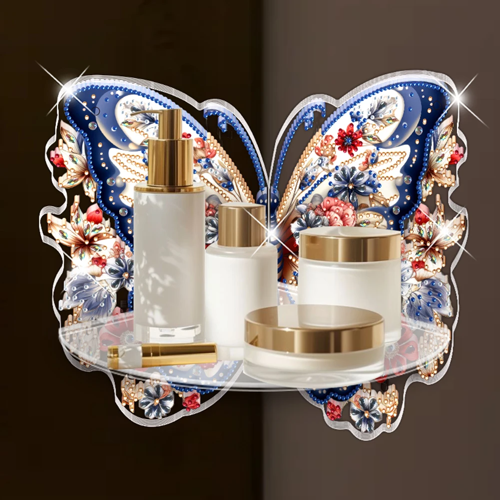 

Butterfly Diamond Painting Corner Shelf Storage Rack Acrylic Diamond Art Corner Display Rack for Room Decoration
