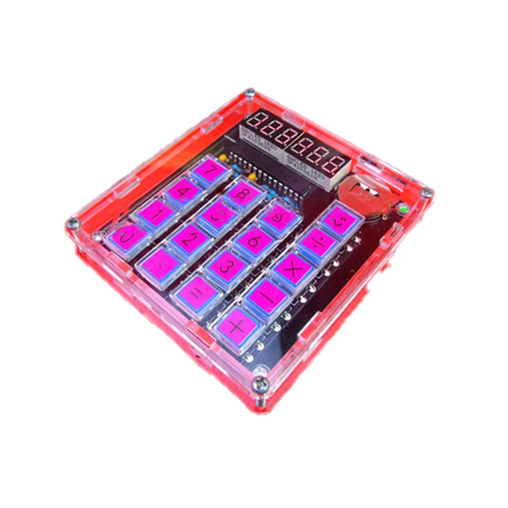DIY MCU Calculator Kit Digital Tube Calculator With Six Bright Red 7 Segment LED Module Subtract, Multiply, Divide Function