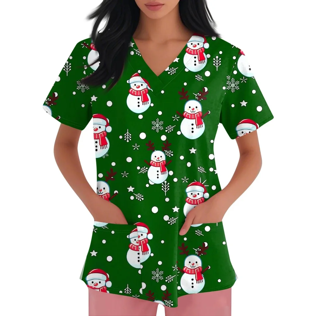 เสื้อยืดแพทย์พยาบาล ชุดยูนิฟอร์มทางการแพทย์ ชุดทำงานพยาบาล คลินิก โรงพยาบาล เสื้อแขนสั้นลำลองสำหรับผู้หญิง