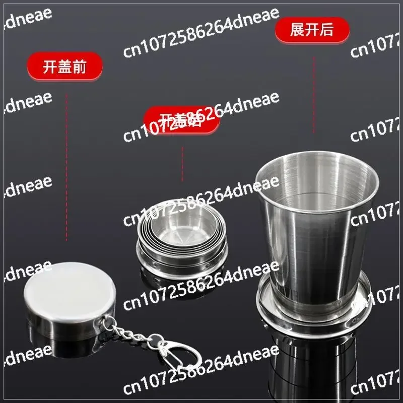 304 Stainless Steel Outdoor Folding Travel Water Cup Creative Telescopic Portable Teacup Brushing Teeth