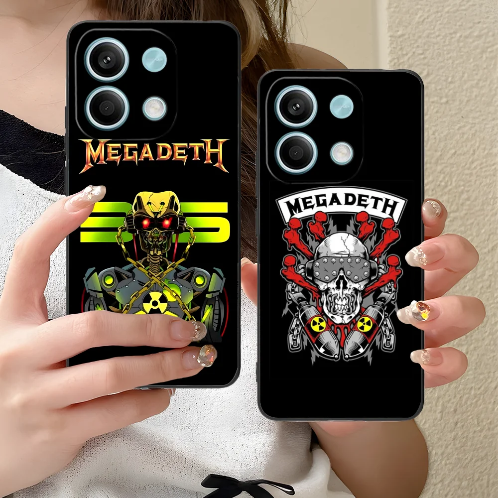 Mobile M-Megadeth Phone Case for Xiaomi Redmi Note 13 12 11 10 9 8 7 6 S A Pro Lite Plus 5G Black Smartphone Cover Cellphones
