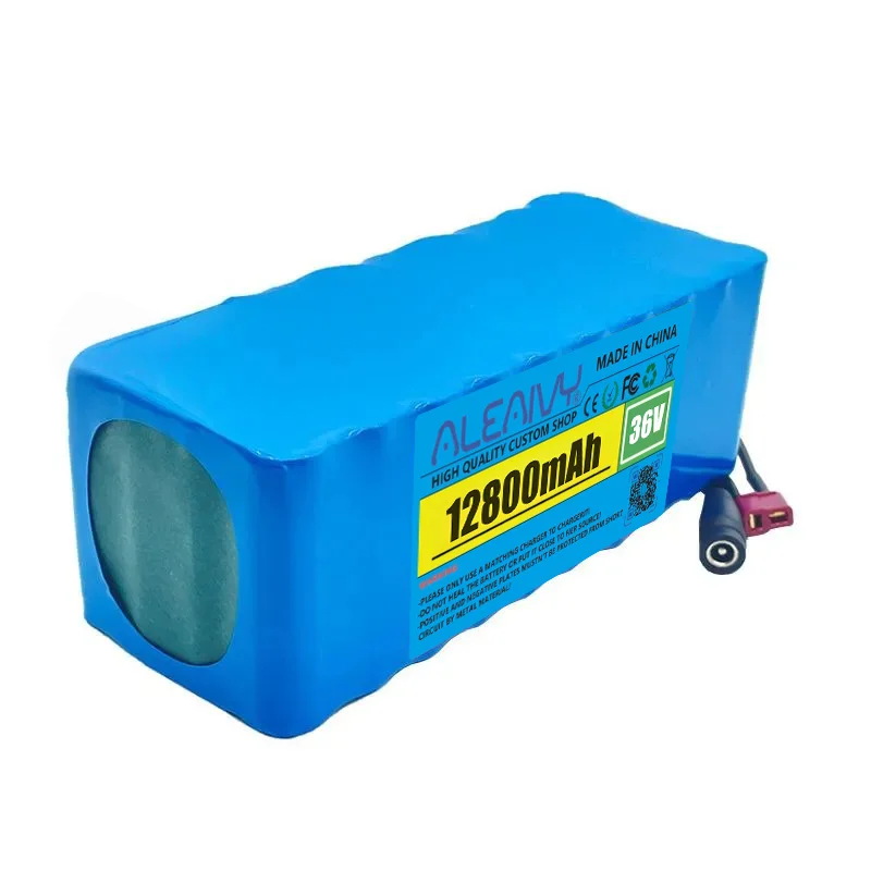 36V 12.8Ah Lithium Battery Pack 18650 220W 350W 500W High Power Batteries 42V 12800mAh with BMS Protection+2A Charger