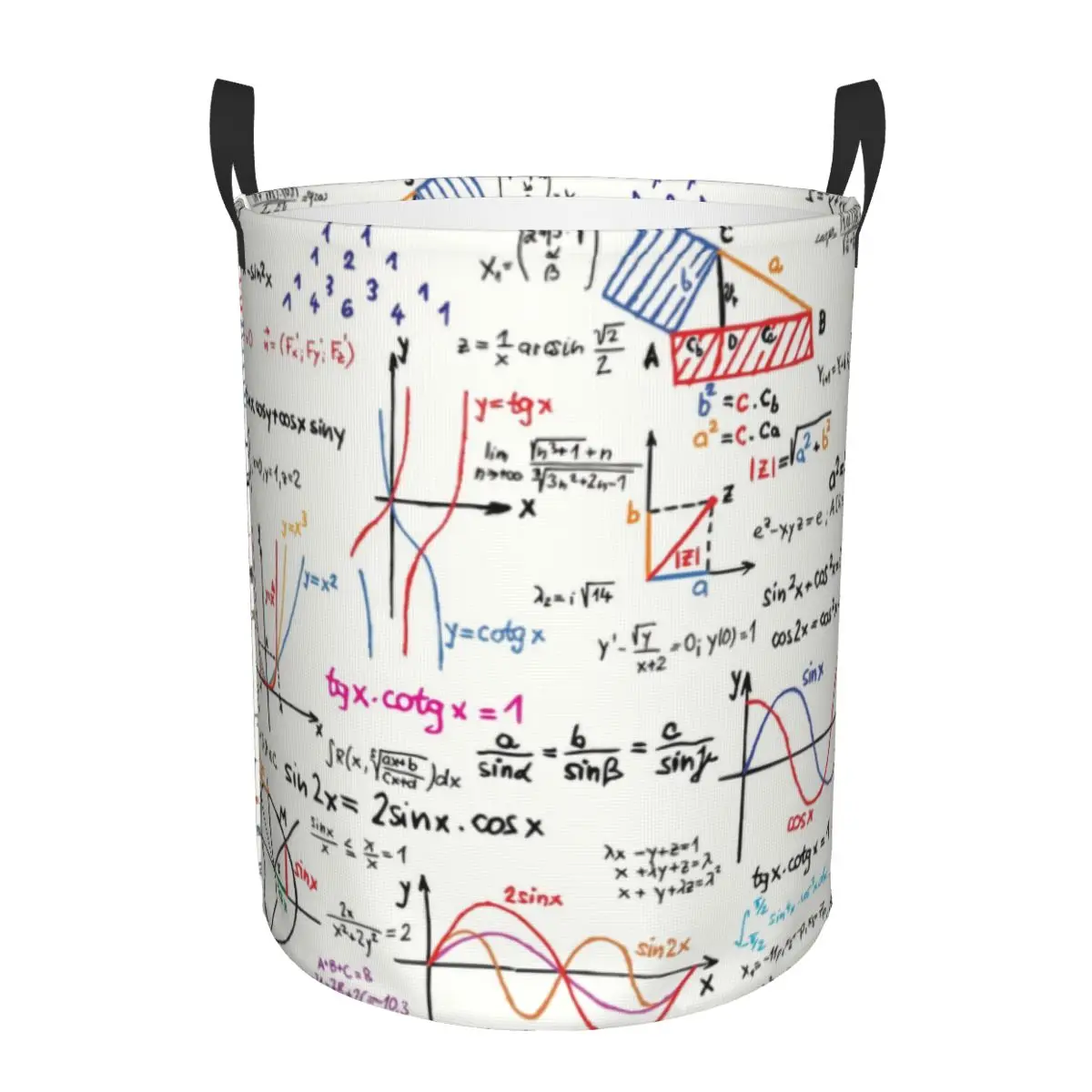 Mathematics Formulas Math Numbers Laundry Basket Collapsible Geek Science Puzzle Clothes Toy Hamper Storage Bin for Kids Nursery