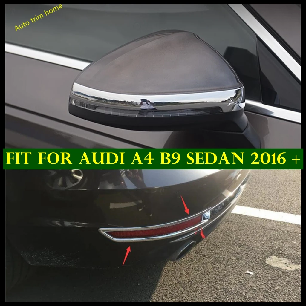 

ABS Chrome Door Rearview Mirror Rubbing Strips / Rear Tail Fog Light Lamp Cover Trim For Audi A4 B9 2016 - 2019 Car Accessories